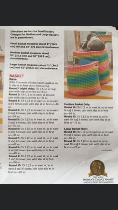 the crochet basket pattern is featured in this article