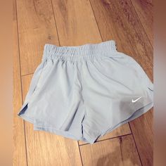 Womens Nike Athletic Shorts W/ Shorts Underneath Brand New - Never Worn But They’re Washed. Thought They Would Fit My Daughter But Ended Up Being One Size Too Small. Summer Nike Shorts, Nike Light Blue Short Bottoms, Nike Light Blue Shorts, Track Star, Nike Shorts Women, Athletic Clothes, Nike Athletic Shorts, Womens Nike, Shorts Women