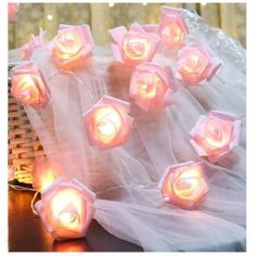 1.5M Artificial Rose Flower LED Light Wedding Party Garland Fairy Light String Decoration Valentine's Day Home Supplies | akolzol Flat Inspiration, Holiday String Lights, String Lights Party, Led Fairy String Lights, Party Girlande, Rose Fairy, Birthday Festival, Battery String Lights, String Lights Wedding