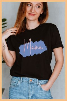 This shirt is a perfect gift for mama on birthdays, Christmas holidays, anniversary or Mother’s Day. This minimalist uplifting top for women - mom, bonus step mama, wife, sister, aunt, daughter, friend, grandma or loved one - is a perfect appreciation gift. Also makes a great gift idea for the a mo… Trendy Custom Print T-shirt Gift, Trendy Tops With Funny Text For Mother's Day, Mother's Day Black T-shirt With Custom Print, Mother's Day Gift T-shirt, Custom Text Top For Mother's Day Gift, Black Family Matching T-shirt Gift, Relaxed Fit Custom Print T-shirt For Mother's Day, Black Tops With Custom Print For Gift, Trendy Text Print Top As Gift