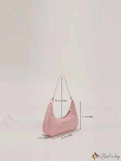 BirdinBag - Pearlescent Chain Baguette Handbag Everyday Rectangular Shoulder Bag With Pearl Handle, Trendy Everyday Shoulder Bag With Pearl Handle, Trendy Shoulder Bag With Pearl Handle For Daily Use, Daily Use Baguette Shoulder Bag With Chain Strap, Daily Use Baguette Bag With Chain Strap Satchel, Everyday Shoulder Baguette Bag With Chain Strap, Everyday Baguette Shoulder Bag With Chain Strap, Pearls Bag, Hobo Bag Patterns