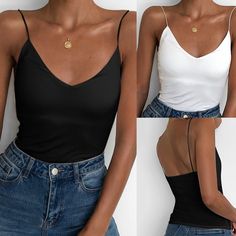 Satin Thing Spaghetti Strap Tank Top for Women - Wnkrs Summer Halter Tops, Sleeveless Outfit, Vest Women, Spaghetti Strap Tank Top, Women Tank Tops, Satin Top, Women Sleeve, Basic Tops, Cami Tops