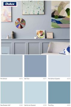 blue and gray color scheme with the words duluxx