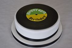 a birthday cake made to look like a record