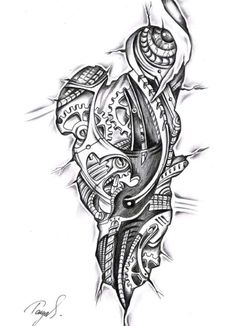 a black and white drawing of a tattoo design