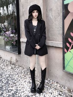 The price is for a blazer only, others are not included. Garment Size SizeSMLSleeve Length606162Bust116120124Shoulders454647Full Length737475 Punk Blazer Outfit, Punk Style Black Blazer For Fall, Edgy Black Blazer For Party, Punk Style Formal Winter Outerwear, Winter Formal Punk Outerwear, Punk-style Formal Outerwear For Fall, Formal Punk Outerwear For Fall, Punk Style Formal Outerwear For Fall, Punk Style Fitted Long Sleeve Blazer