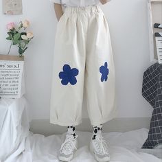 Worldwide Free Shipping! Size:One Size length:84CM/33''waist:62CM/24''hip:138CM/54.33'' Trendy Baggy Wide Leg Pants For Spring, Trendy Loose Fit Spring Cargo Pants, High-waisted Cotton Cargo Pants For Spring, High Waist Cotton Cargo Pants For Spring, Spring Straight Cargo Pants With Loose Fit, Trendy Ankle-length Cotton Pants, Spring Baggy Straight Jeans, Trendy Baggy Cargo Pants For Spring, Baggy Cotton Wide-leg Bottoms