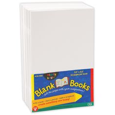 the blank book is white and has four pages