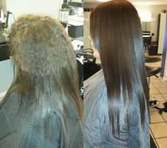 Salon envy.. before and after Rusk Keratin permanent straightener Hair Toturial, Perm Hair Styles, Straighten Natural Hair, Permanent Hair Straightening, Permanent Straightening, Hair Perms