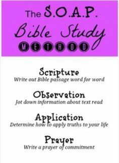 the soap bible study method with instructions for writing and using it to teach students