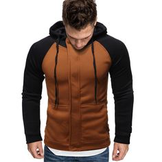 Introducing the Men's Casual Slim Zipper Hooded Cardigan Hoodie. the perfect addition to your wardrobe for a comfortable and stylish look. This cardigan hoodie is made with a blend of polyester and cotton materials. ensuring that it is both soft and durable.The hoodie features a sleek. slim-fit design with a zipper front closure. allowing for easy wear and customization of your look. With long sleeves and a cozy hood. you can stay warm and comfortable during those chilly days.This cardigan hoodi Urban Style Fleece Hoodie For Fall, Urban Fleece Hoodie Jacket For Fall, Black Cotton Fleece Hoodie Jacket, Black Hooded Cotton Fleece Jacket, Brown Fleece Hooded Jacket With Double-lined Hood, Brown Fleece Hooded Jacket, Casual Hooded Sweater With Zipper Closure, Brown Hooded Sweater, Sporty Brown Hooded Jacket For Fall