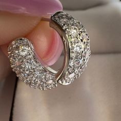 Make Me An Offer! Save Money On Bundles Of 2 Or More Items! Free Gift With Any Bundle Purchase! Buy 2 Get 1 Free!* (Limited Time Special!) (Items Priced At $25-$499 Are Eligible) 3rd Item (Free) Equal Or Lesser Value.* Stunning 14k Gold Over Solid 925 Sterling Silver Half Hoop Earrings. Pave Set Simulated Diamonds. Very Beautiful Earrings For Any Occasion. Perfect Gift. Will Come With Brand New Earring Backs. Comes In A Gift Box Or Velvet Pouch! Gift Ready! A Beautiful Addition To Your Fine Jewe Dazzling Silver Huggie Earrings For Formal Occasions, White Gold Cubic Zirconia Hoop Earrings For Pierced Ears, White Gold Hoop Earrings With Cubic Zirconia, White Gold Cubic Zirconia Hoop Earrings, Luxury Sterling Silver Hoop Earrings As Gift, Luxury Silver Huggie Earrings, Aaa Quality White Gold Hoop Earrings Gift, Dazzling Huggie Earrings Gift, Luxury Round Sterling Silver Huggie Earrings