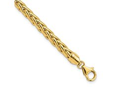 14K yellow gold lightweight wheat chain bracelet with polished finish and fancy lobster clasp. Measures approximately 8.5"L x 3/16"W. Formal Gold Bracelet With Wheat Chain, Formal Yellow Gold Wheat Chain Bracelet, Formal Yellow Gold Bracelet With Wheat Chain, Yellow Gold Link Bracelet With Wheat Chain, Broken Chain, Pearl Strands, Gold Polish, Gold Material, Chain Bracelet