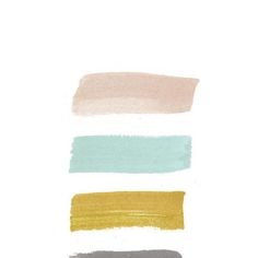 four different shades of pastel paint on a white background, each with one yellow and the other blue