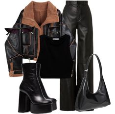 Wide Pants, Edgy Outfits, Casual Style Outfits, Winter Fashion Outfits, Retro Outfits