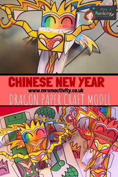 the chinese new year dragon paper craft model