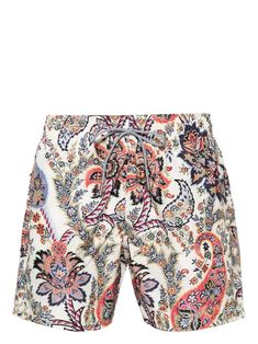 multicolour paisley print elasticated drawstring waistband slip pockets to the sides rear flap pocket thigh-length straight hem Be mindful to try on swimwear over your own garments. City Shorts, Balenciaga Track, Be Mindful, Balenciaga Triple S, Printed Swim, Summer Beach Wear, Sweaters Knitwear, Drawstring Waistband, Light Jacket