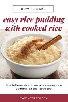 how to make easy rice pudding with cooked rice