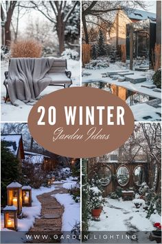 winter garden ideas with the words 20 winter garden ideas