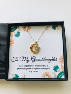 Granddaughter Gift, Granddaughter Necklace, Gift for Grandchild, Granddaughter Jewelry, Birthday Gift, Moon and Star NecklaceThe love for Granddaughter is forever. Show your love for your Grandddaughter with this beautiful piece. This elegant piece is designed to shine and make your Granddaughter feel like the princess she really is. This Crescent Moon & Star Necklace in sterling silver, gold is symbolic of female empowerment, making a unique gift for her. This crescent moon necklace is a symbol Granddaughter Jewelry, Moon Star Necklace, Moon And Star Necklace, Granddaughter Necklace, Sparkling Stars, Female Empowerment, Granddaughter Gift, Crescent Moon Necklace, Moon And Star