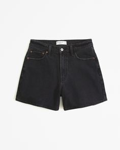 Women's Curve Love High Rise Dad Short | Women's Bottoms | Abercrombie.com Dad Shorts, High Rise Denim Jeans, Abercrombie And Fitch Shorts, Mom Jeans Shorts, Women's Bottoms, Baby Trend, Abercrombie And Fitch Jeans, High Rise Denim Shorts, Jeans For Short Women