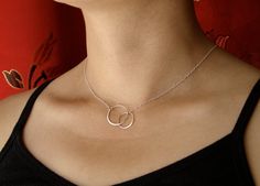 SILVER  Elegant Eternal Circles on Silver  Chain Large, bridesmaid gift, wedding, gift idea. $29.00, via Etsy. Best Friend Necklace, Best Friend Necklaces, Silver Circle, Friend Necklaces, Large Ring, Shiny Things, Holiday Jewelry, Circle Necklace, Silver Chain Necklace