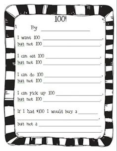 a black and white zebra printable to do list with the words 100 on it