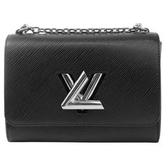 Louis Vuitton Twist Mm Black, Belt Chain, Louis Vuitton Crossbody Bag, Buy Louis Vuitton, Louis Vuitton Black, Rfid Blocking Wallet, Chain Wallet, Genuine Leather Wallets, Crossbody Wallet