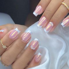 Elegant Simple Nail Designs, Business Nails Professional, Fancy French Manicure, French Manicure Nail Art, Elegant Touch Nails, Manicure Nail Designs, Romantic Nails, Fancy Nails Designs, Pretty Nail Art Designs