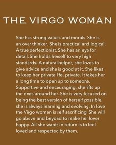 the virgo woman poem written in brown and white