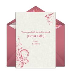 a pink and white wedding card with the words, you are actually involved to attend event title