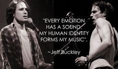 two men are singing into microphones and one has a quote from jeff buckley