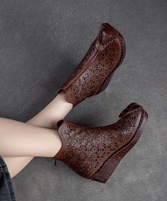 Simple Cowhide Hollow Out Leather Splicing Wedge High Wedge Heels ShoesMade of:-Cowhide Leather Upper.-OX Tendon sole-Genuine Leather cushioned insole.1.57"/4cm Wedge Heel High Wedges, Shoes Heels Wedges, Leather Cushion, Wedge Heels, Cowhide Leather, Black Shoes, Leather Upper, Shoes Heels, Wedges