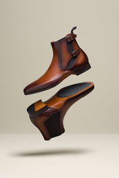 The Grant is a sophisticated Chelsea boot with a double monk strap buckle closure over the elastic gore and an elongated, tapered toe. It features our signature double Artesano sole, where the sole is wrapped onto the upper on both the inner and outer arch and hand-stitched by our master artisans. In addition, the Grant’s sole features a rubber island for improved traction and durability. Fitted Brown Chelsea Boots With Leather Sole, Brown Slip-on Boots, Brown Fitted Slip-on Boots, Fitted Brown Slip-on Boots, Fitted Brown Calf Leather Chelsea Boots, Fitted Brown Chelsea Boots In Calf Leather, Monk Strap Shoes With Tang Buckle And Calf Leather, Monk Strap Shoes With Tang Buckle In Calf Leather, Calf Leather Monk Strap Shoes With Tang Buckle