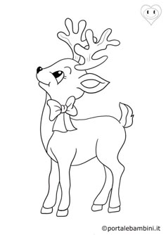 rudolph the reindeer coloring page for kids to print out and color with his antlers