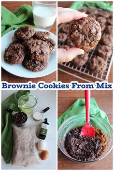 Brownie cookies are fudgy and full of chocolate flavor. They only take 6 ingredients to make thanks to the help of a brownie mix to get you started. This might just become your new favorite cookie recipe! Brownie Mix Cookies, Favorite Cookie Recipe, Brownie Mix, Brownie Cookies, Favorite Cookies, Cookie Recipe, Chocolate Flavors, Chocolate Recipes, Cookie Recipes