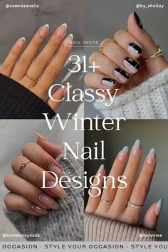 31+ pretty winter nail design ideas for 2024. Winter Nail Design, Chic Manicure, Glitter Accent Nails, Chic Nail Art, Winter Manicure, Elegant Nail Designs, Classy Nail Designs