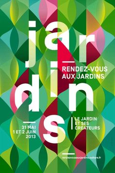 the poster for an art exhibition with colorful shapes and words in french, on a green background