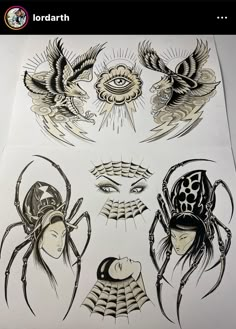 some kind of art work on paper that is being used as temporary tattoos for women