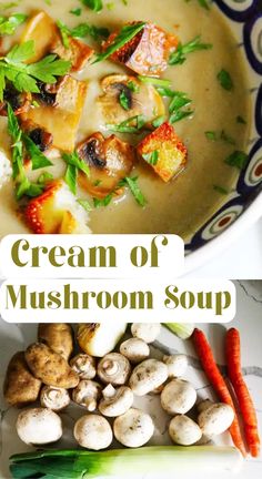 cream of mushroom soup with carrots and celery