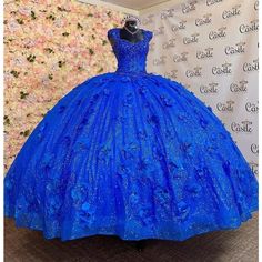 Royal Blue Quinceanera Dresses with 3D Floral Applique Off Shoulder La – formalgowns Blue Ball Gown For Homecoming And Prom, Fitted Quinceanera Dress For Prom Season Homecoming, Fitted Quinceanera Dress For Homecoming And Prom Season, Blue Tulle Ball Gown For Homecoming, Sleeveless Princess Ball Gown For Prom, Royal Blue Ball Gown For Quinceanera During Prom Season, Blue Princess Quinceanera Dress For Prom Season, Fitted Sleeveless Ball Gown For Homecoming, Blue Quinceanera Dress With Fitted Bodice For Pageant