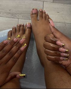 Easy Pride Nails, French Tips Acrylic, Gold Toe Nails, French Toe Nails, Pride Nails, Acrylic Toes