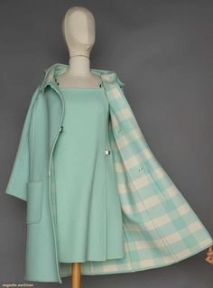 Dress With Matching Coat, 60 Style 1960s, Courreges 1960s, 60s Coat, 1960s Coat, Andre Courreges, Augusta Auctions, 1960s Dresses, B Design