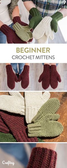 Knitting Sweater Patterns Crochet Mittens Pattern, Crochet Geek, Crochet Mittens, Beginner Crochet Projects, Beginner Crochet, Crochet Winter, Stitch Crochet, Crochet Gloves, Diy Crochet Projects