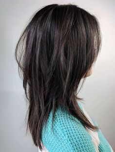 Medium-To-Long Dark Brown Shag For Straight Hair Long Layered Haircuts, Hair Color And Cut, Long Layered Hair, Long Straight Hair, Long Hair Cuts, Brown Hair Colors, Layered Haircuts