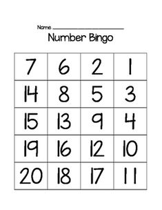 a number bingo game with numbers in the middle and one on the bottom, as well as