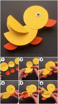 how to make a ducky paper craft for kids with pictures and instructions on how to make it