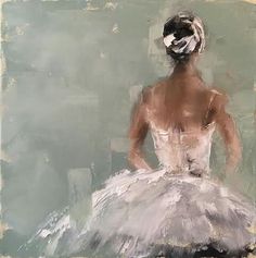 a painting of a woman in a white dress