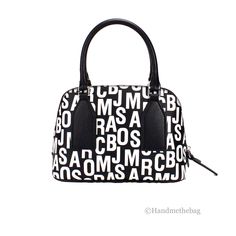 Style: Marc Jacobs Small Monogram Printed Dome Satchel Crossbody Bag Material: Saffiano Leather Features: Adjustable/Detachable Crossbody Strap, Fabric Lined, Inner Zip Pocket, Zip Closure Measures: 10" L x 7.5" H x 4.25" D Modern Monogram Print Rectangular Bags, Top Handle Shoulder Bag With Monogram Print For Shopping, Chic Daily Use Bags With Monogram Print, Chic Rectangular Monogram Print Bag, Leather Bags With Monogram Print For Daily Use, Formal Leather Bag With Monogram Print, Monogram Print Crossbody Bags For Travel, Chic Shopping Bag With Monogram Print, Chic Monogram Print Shopping Bag