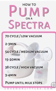 the instructions for how to pump on a spectra